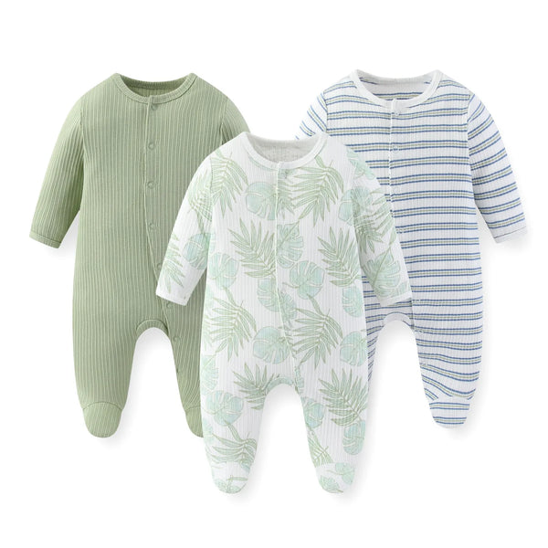 Kiddiezoom 3 Pcs/Lot Autumn Winter Unisex Fashion Long Sleeve Baby Boy Girl Romper 100%Cotton Soft Newborn Jumpsuits Clothing