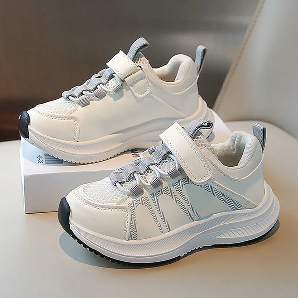 Autumn Children's Sport Shoes PU Leather Teenager Kid's Sneakers Soft-soled Breathable Boy's Girl's Sneakers Running Shoes