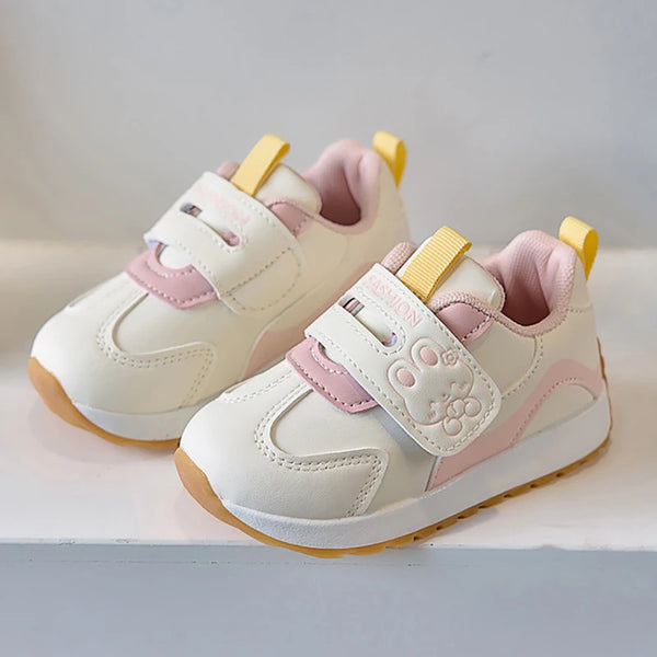 PU Leather Sport Shoes For Children Ergonomics Anti-slippery Kid's Sneakers Cute Cartoon Boy's Girl's Running Shoes Autumn Shoes