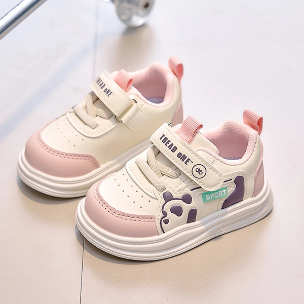 PU Leather Sport Shoes For Children Trend Fashion Autumn Kid's Sneakers Anti-slippery Soft-soled Boy's Girl's Running Shoes