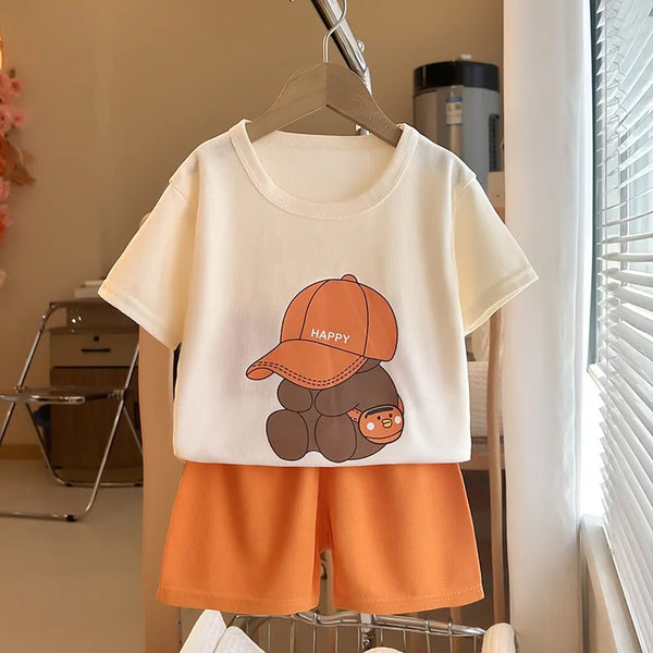 Children Clothing mother Kids Clothes Children's Sets Boys T-shirt Shorts Summer Cotton Short sleeve fashion Suit  2 PCS