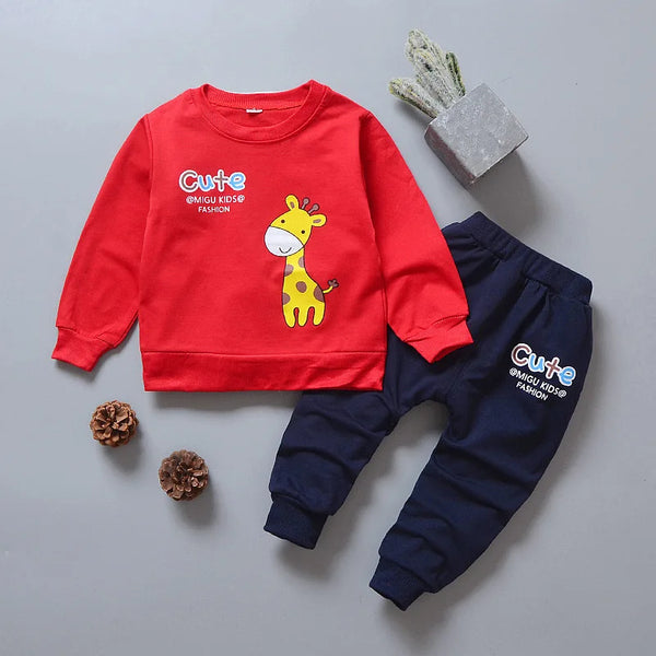 New Spring Autumn Baby Girl Clothes Children Casual T-Shirt Pants 2Pcs/Set Toddler Sports Costume Infant Outfits Kids Tracksuits